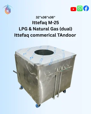 Ittefaq M-25 Commerical Tandoor – Stainless Steel Square Tandoors Operated by LPG & Natural Gas (Dual)