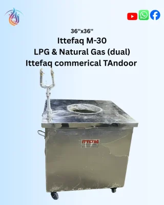 Ittefaq M-36 Commerical Tandoor – Stainless Steel Square Shape Clay Tandoors Operated by LPG & Natural Gas (Dual)
